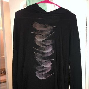 Light black sweater/pullover with a hood.